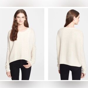 Alice + Olivia Wool Cable Boxy Chunky Knit Sweater